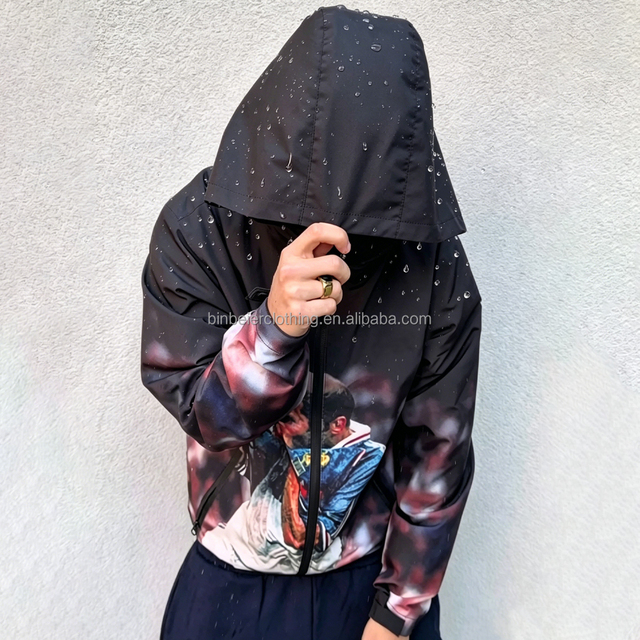 BINBEIER CE Men's Shell Jacket Custom Printing Windbreaker Waterproof Jackets for Men Streetwear Outerwear Low MOQ Men s Jackets
