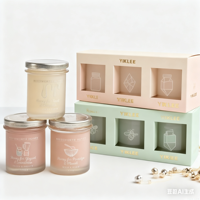Maßgefertigte Goldfolie Logo Honigglas Kerzen-Verpackung Trio-Set Geschenkbox 3er-Pack Getränke-Set Verpackungsbox