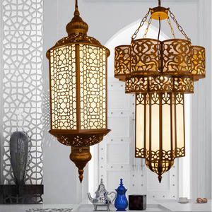 Southeast Asian Retro Openwork Chandelier Round Multi Head LED Pendant <b>Light</b> For Living Room And <b>Dining</b> Room - Product Image 3