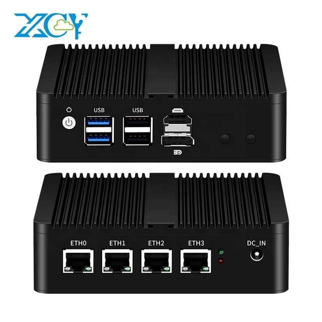 XCY Pfsense Firewall Mini PC N100 DDR5 M.2 NVMe SSD 4x Intel Ethernet I225V I226V Soft Router Support 4G LTE WiFi