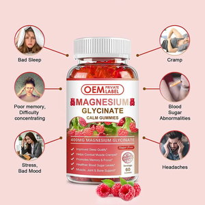 Biocaro OEM Label pribadi Halal Vegan Magnesium Glycinate Gummies permen jeli Vitamin dan Mineral Magnesium suplemen sitrat - Product Image 3