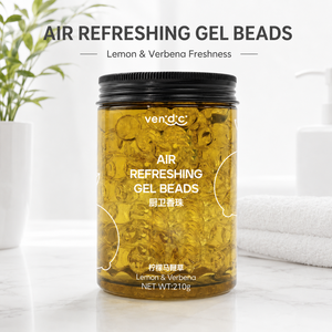 Perlas de Gel Ambientador Ecológicas OEM ODM 210g Limón y <span class=keywords><strong>Verbena</strong></span> Eliminador de Olores de Larga Duración para Baño y Cocina Venta al por Mayor - Product Image 1