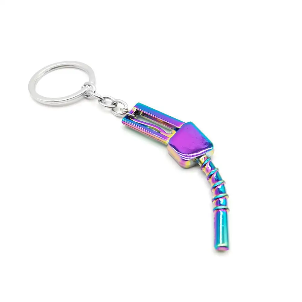 OIL GUN Keychain Fashion Accessories Car Part Model Keyring Fuel Gun Keyfob Keychain Ring
