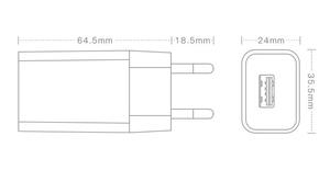 อะแดปเตอร์ชาร์จโทรศัพท์มือถือ 5V 1A 2A ช่องเสียบ USB พร้อมใบรับรอง CE EU GS 2A ปลั๊ก EU US  ที่ชาร์จแบบติดผนัง 5V 1A 2A - Product Image 3