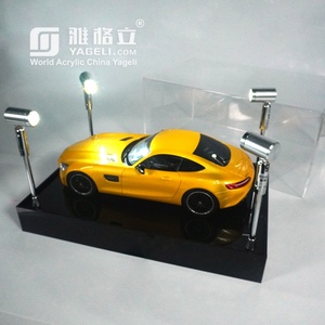 Clear Cover DIY 1 18 Scale Acrylic Diecast Model Car <b>Display</b> <b>Case</b> 4 LED Lights Customized Logo Silk-Screen Printing Custom - Product Image 3