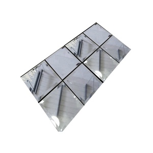 Golden Bronze <b>Silver</b> Blue Beveled Glass <b>Mirror</b> Tile Modern Art Deco Style Float Shape for Decorative Usage - Product Image 1