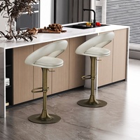 Tabouret de bar en stock avec hauteur réglable, dossier pivotant, style minimaliste italien de luxe léger, style américain, chaise de table d'îlot