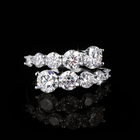 Bague en moissanite pleine couleur D VVS en argent sterling S925 prête à être expédiée pour femme, alliance de mariage en moissanite GRA