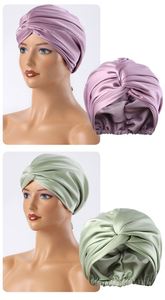 Adjustable Silk Satin Bonnet Sleeping <b>Wrap</b> Double Layer Sleep Cap Night Turban for Large Long Curly Braid Women Hair - Product Image 4