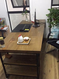 Gác xép sắt gỗ rắn Máy tính để bàn Bàn bàn nghiên cứu thông đơn bàn nhỏ kệ sách phòng ngủ nhà - Product Image 5