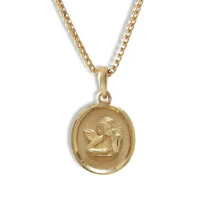 Delicate 18k gold plated 925 sterling silver elusive cherub character necklace