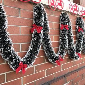 2M <b>Christmas</b> Garland with Bowknot Party Accessories Home Party <b>Wall</b> Ornament Tinsel Strips for <b>Christmas</b> <b>Tree</b> Decorations - Product Image 2