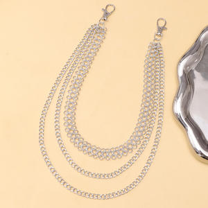 Cadena de cintura metálica de varias capas, estilo tibetano plateado, unisex, para ropa vaquera, uso diario. - Product Image 4