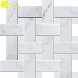 Pas cher usine maison mur sol classe haute qualité blanc <span class=keywords><strong>géométrie</strong></span> céramique <span class=keywords><strong>hexagone</strong></span> mosaïque carrelage - Product Image 6