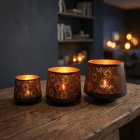 Sonnet Decor Bougeoir en fer fait main, sans plomb, écologique, étanche et résistant à la chaleur, pour décoration intérieure, Noël, numérique