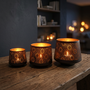 Sonnet Decor Bougeoir en fer fait main, sans plomb, écologique, étanche et résistant à la chaleur, pour décoration intérieure, Noël, numérique - Product Image 2