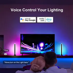 New hiện đại Wifi Bluetooth thông minh RGB LED môi trường xung quanh phòng chơi game trang trí ánh sáng bầu không khí đèn nền chơi game Lights với âm nhạc đồng bộ