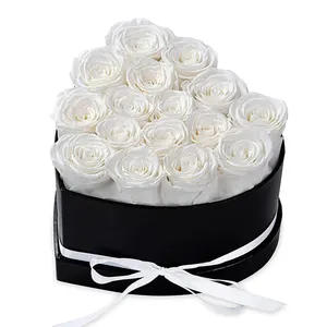 16 Forever Endless Eternal Flowers Real Preservada Rosas em Heart Shaped Gift Box para Dia dos Namorados Gift Ideas 2024