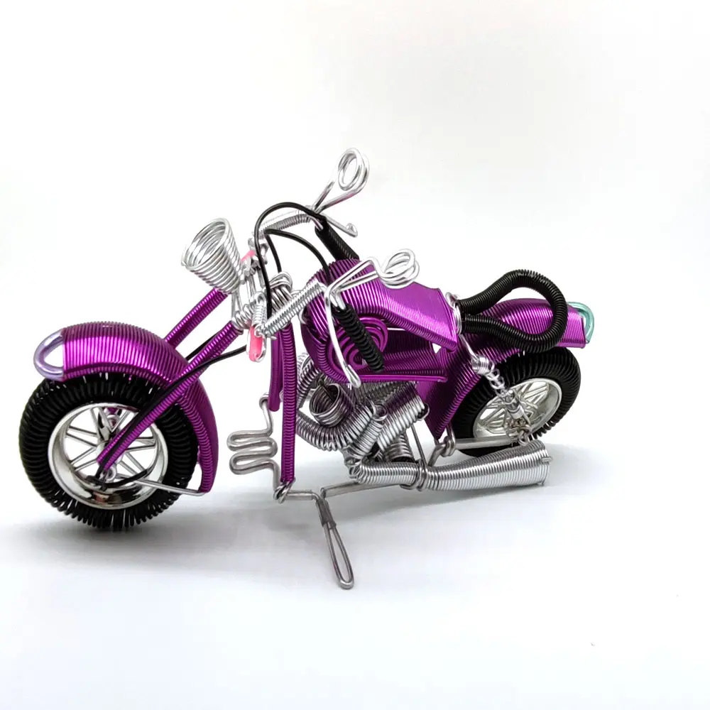 Bonito artesanato menino presente de aniversário, fio de alumínio decorativo motocicleta, presente de artesanato, presente de negócios