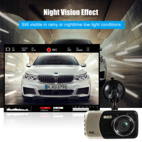 Caméra de voiture à double objectif IPS 4,0 pouces, enregistreur vidéo DVR automatique, caméscope pour voitures, enregistreur vidéo de stationnement 24h/24, caméra embarquée Full HD 1080p, boîte noire DVR, caméra de voiture