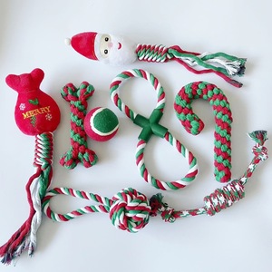 Jouets de Noël pour chiens : Ensemble de cordes en coton résistantes pour mâcher et nettoyer les dents, jouets interactifs pour le jeu, cadeau de Noël pour chien - Product Image 2