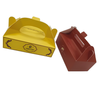 Boîte en carton d'art doré de luxe haut de gamme avec impression UV couleur, emballage alimentaire en papier pour pâtisserie et desserts avec poignée
