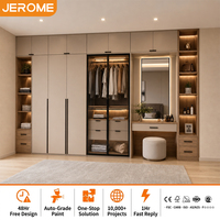 Ensemble de meubles de chambre à coucher au design moderne personnalisé, armoire de rangement pour vêtements, placard minimaliste avec coiffeuse intégrée