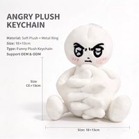 Peluche blanche amusante en forme de visage en colère, jouet en peluche fantaisie avec bras croisés pour cadeau et décoration de chambre