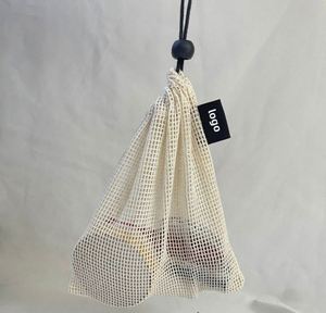 High Quality Underwear Lingerie Fruit Cosmetics Powder Puff Reusable Organic Cotton Mesh <b>Drawstring</b> Bag <b>Pouch</b> Portable Packing - Product Image 2