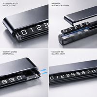 Plaque de stationnement de voiture en alliage d'aluminium, luminescente dans le noir, dissimulation d'un numéro de téléphone en un clic, décoration créative pour tableau de bord