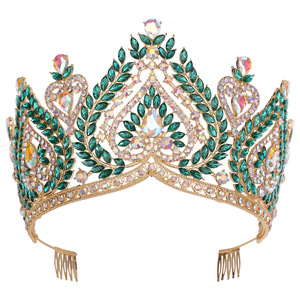 Spades Heart Design Queen Princess Hair Jewelry Metal Gold Silver Plated Women Girls <strong>Big</strong> Large Tall Pageant Tiara Crown Wedding - Product Image 6