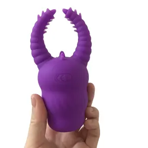 Powerful Vibrating Clip Vibrator Silicone AV Wand Clitoris Breast Vaginal Massager Mini Monster Vibrator Sex Toys for Couples