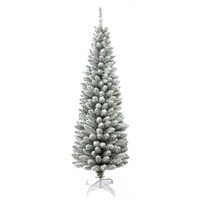 Vente en gros d'arbres de Noël en pin floqué, modernes, de haute qualité, faits à la main, pliables, légers, écologiques, 120-240 cm, effet neige blanche