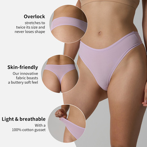 Sk1215 Của Phụ Nữ Overlock Rắn Traceless Băng Lụa Giữa Eo Yoga C'Becrotch Chống Vi Khuẩn Không Hông Vô Hình Bikini Quần - Product Image 3