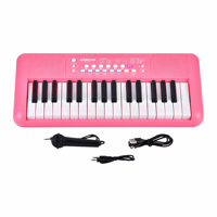 Music Gift 32-Key Piano Electronic Keyboard ABS Plastic Wooden Frame 16-Tone 6 Percussion 10 Rhythms 10 Demo Songs Avocado
