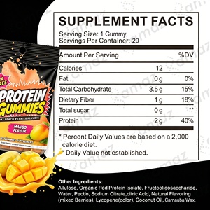 Gummies protéinés OEM ODM Amaz, marque privée, oursons gommeux riches en protéines, sans sucre, supplément nutritionnel fonctionnel, fourniture directe usine - Product Image 2