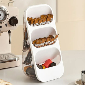 Coffee Pod Holder 3 Tier <b>Plastic</b> Large Capacity Storage Organizer For <b>Kitchen</b> Counter - Product Image 2