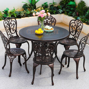 Bronz döküm alüminyum açık mekan mobilyası hafif Bistro sandalye ve otel ve parklar için masa - Product Image 2