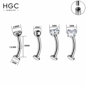 Anello da <span class=keywords><strong>ombelico</strong></span> galleggiante di lusso con zirconi scintillanti, <span class=keywords><strong>piercing</strong></span> per <span class=keywords><strong>ombelico</strong></span> in titanio ASTM F136 con fondo piatto, gioiello minimalista da donna, idea regalo - Product Image 2