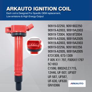 Bobina de encendido de alta energía, para TOYOTA <span class=keywords><strong>LEXUS</strong></span> 1AR 2AR 1UR 2UR 3UR 1GR 2GR 4GR 5GR 6GR L4 <span class=keywords><strong>V6</strong></span> V8, 90919-02256 9091902250 UF507 - Product Image 4