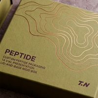 Boîte rigide personnalisée à couvercle vert pour flacons de peptides, 12 flacons, avec insert en mousse, impression offset, carton gris, soins personnels