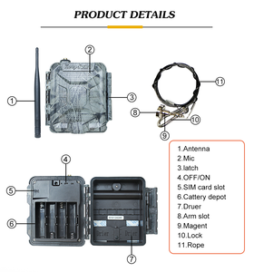 Alarma de trampa inalámbrica para <span class=keywords><strong>caza</strong></span> de animales salvajes 2G SMS compatible con 1 a 5 números móviles alarma inteligente - Product Image 3