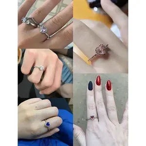 Perhiasan mode 925 perak kualitas tinggi asli iPandoraer 198421c01 cincin zirkon set Perhiasan untuk hadiah wanita