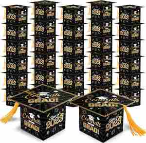 2025 Graduation Candy Boxes with Gold Tassel Congrats Grad Hat Shaped <b>Sweet</b> Chocolate Gift <b>Box</b> Party Favor Supplies - Product Image 1