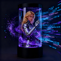 Vitrine holographique transparente de 5,5 pouces, cylindre 3D, technologie holographique transparente OEM pour intérieur
