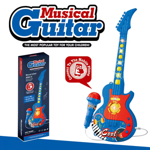 Blue Kids Karaoke Singing Machine Kit de guitarra eléctrica barata con micrófono Juego de simulación y juguetes preescolares para niños - Product Image 5