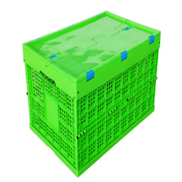 Caixa dobrável de plástico com tampa nested caixa de logística de plástico com recipiente personalizado