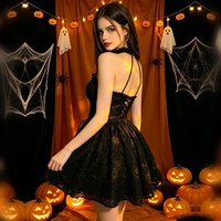 Robe en dentelle gothique sexy, lingerie féminine, corset halter, cosplay, jeu de rôle, fête d'Halloween