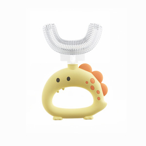 Brosse à dents en silicone en forme <span class=keywords><strong>de</strong></span> U pour enfants, à poils souples, durable et anti-poussière, avec distributeur <span class=keywords><strong>de</strong></span> <span class=keywords><strong>bain</strong></span> pour l'hygiène buccale des bébés - Product Image 5