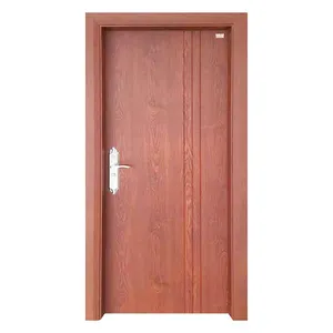 Düşük fiyat yanmaz özel çekme iç kırmızı villa lamine ahşap kaplama kapı sert ahşap kapılar tasarım odalar için